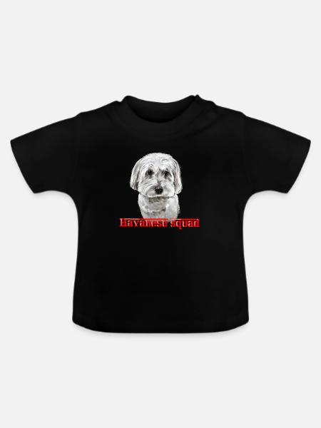 Havanesische Hundestaffel - Baby Bio-T-Shirt mit Rundhals - Schwarz