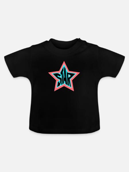 Star - Baby Bio-T-Shirt mit Rundhals - Schwarz