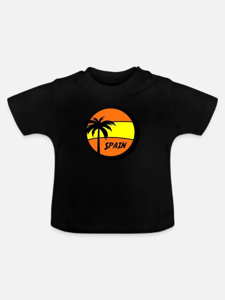 spain - Baby Bio-T-Shirt mit Rundhals - Schwarz