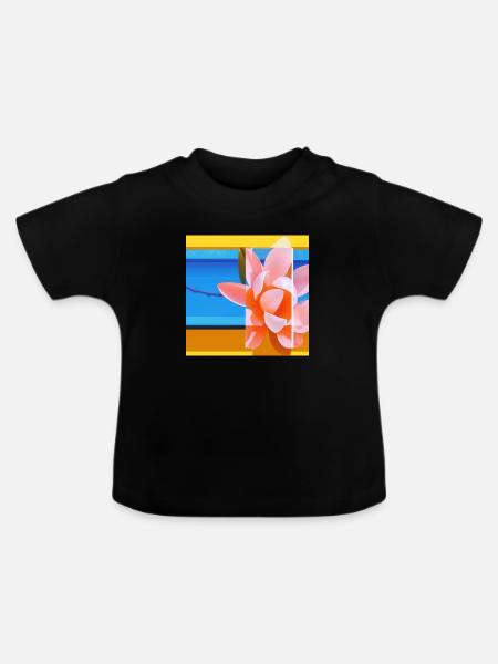 PINKE-ROSE - Baby Bio-T-Shirt mit Rundhals - Schwarz