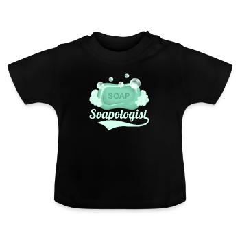 Savonologue Savonnier Fabrication de savon - T-shirt bio col rond Bébé - noir - Devant
