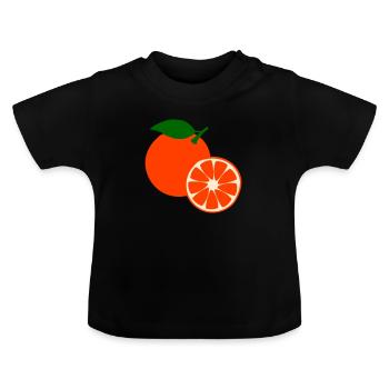 Orange fruit - Baby Bio-T-Shirt mit Rundhals - Schwarz - Vorne