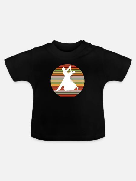 Dancing Dance Music - Baby Bio-T-Shirt mit Rundhals - Schwarz