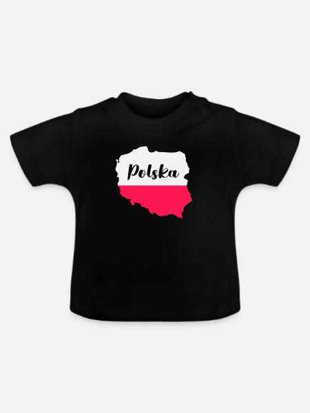polen polska - Baby Bio-T-Shirt mit Rundhals - Schwarz