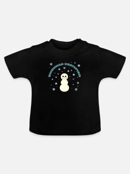 Snowman Certified - Baby Bio-T-Shirt mit Rundhals - Schwarz