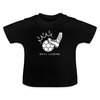 Next Legend Fußball - Für kleine & große Fußballer - Baby Bio-T-Shirt mit Rundhals - Schwarz - Vorne