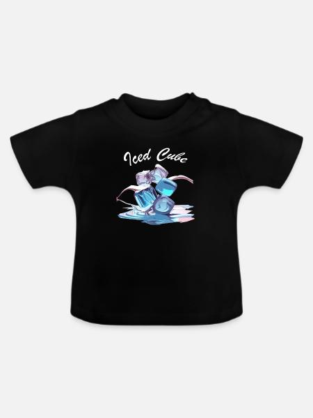 Chrom Eiswürfel - Baby Bio-T-Shirt mit Rundhals - Schwarz