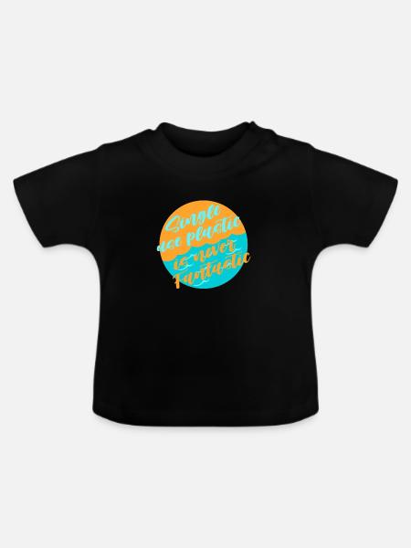 Plastik vermeiden - Baby Bio-T-Shirt mit Rundhals - Schwarz