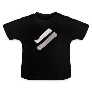 stripe - Baby Organic T-Shirt with Round Neck - black - Front