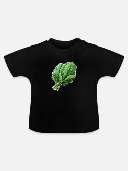 Spinat Bund - Baby Bio-T-Shirt mit Rundhals - Schwarz