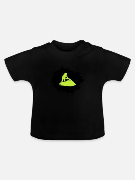 jet ski klecks - Baby Bio-T-Shirt mit Rundhals - Schwarz
