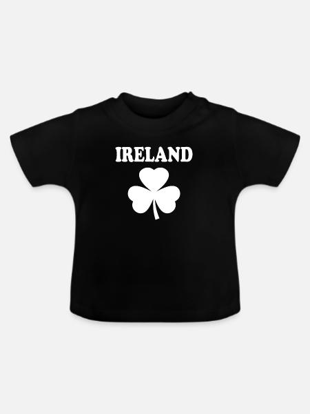 Irland kleeblatt - Baby Bio-T-Shirt mit Rundhals - Schwarz