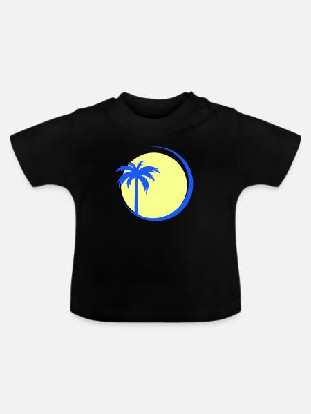 palme - Baby Bio-T-Shirt mit Rundhals - Schwarz