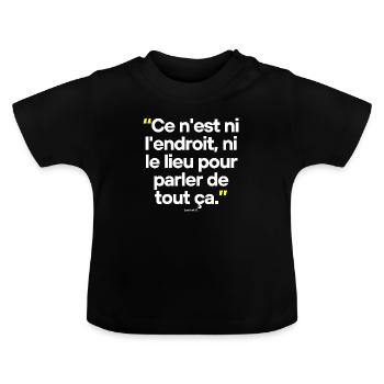 Citation célèbre footballeur coach - T-shirt bio col rond Bébé - noir - Devant
