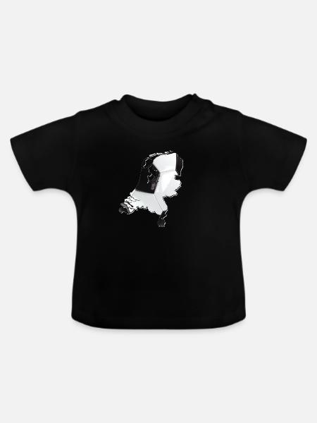 Niederlande | echter Fußball | Landkarte - Baby Bio-T-Shirt mit Rundhals - Schwarz