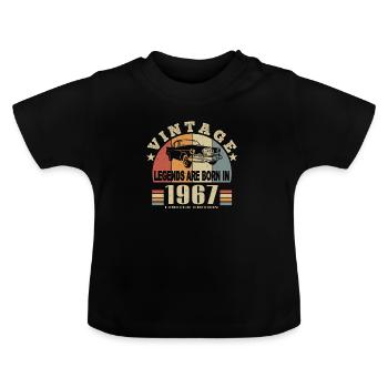 Jahrgang 1967 Legende geboren - Baby Bio-T-Shirt mit Rundhals - Schwarz - Vorne
