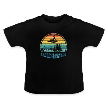 Ich mag Schweben - Retro Skydiving - Baby Bio-T-Shirt mit Rundhals - Schwarz - Vorne