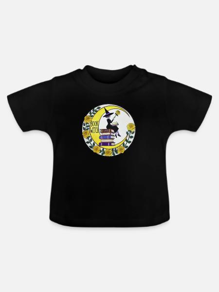 Buch Hexe - Baby Bio-T-Shirt mit Rundhals - Schwarz