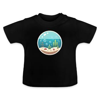 Unterwasserblase - Baby Bio-T-Shirt mit Rundhals - Schwarz - Vorne