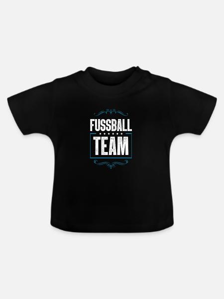 Fussball Team - Baby Bio-T-Shirt mit Rundhals - Schwarz