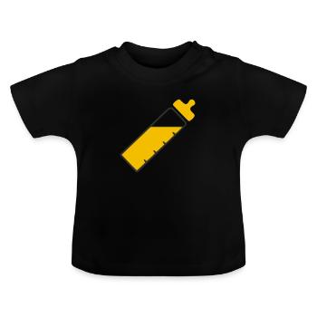 Biberon - T-shirt bio col rond Bébé - noir - Devant
