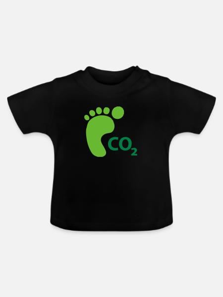 carbon_footprint - Baby Bio-T-Shirt mit Rundhals - Schwarz