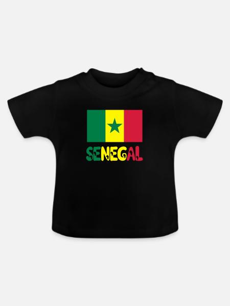 Sénégal - Baby Bio-T-Shirt mit Rundhals - Schwarz