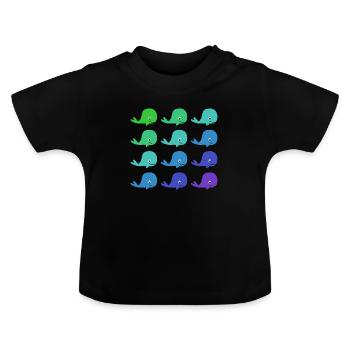 Wale Muster - Baby Bio-T-Shirt mit Rundhals - Schwarz - Vorne