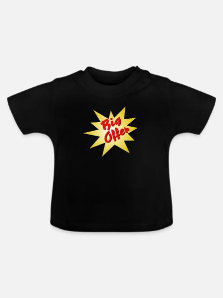 Offer / Angebot / Big Offer - Baby Bio-T-Shirt mit Rundhals - Schwarz