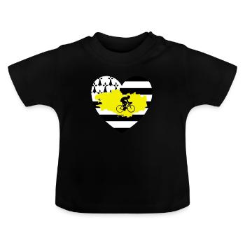 j'aime la bretagne et le vélo - T-shirt bio col rond Bébé - noir - Devant