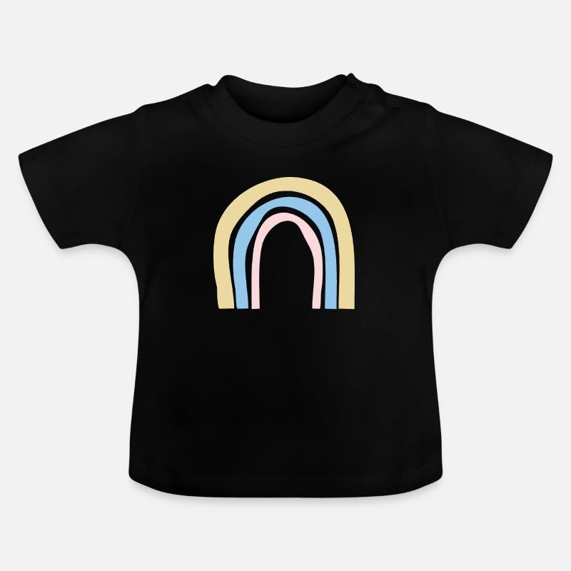 Rainbow - Rainbow Pastel - T-shirt bio col rond Bébé - noir