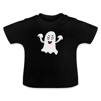 Fantôme - T-shirt bio col rond Bébé - noir - Devant