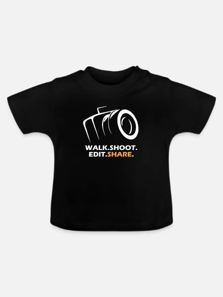 Walk Shoot Edit Share - Baby Bio-T-Shirt mit Rundhals - Schwarz