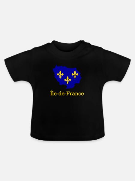 Île de France - Baby Bio-T-Shirt mit Rundhals - Schwarz