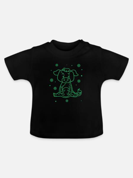 lustige Kuh - Baby Bio-T-Shirt mit Rundhals - Schwarz