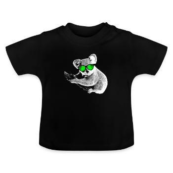 Koala Tierliebhaber Naturfans Sonnenbrille Musik K - Baby Bio-T-Shirt mit Rundhals - Schwarz - Vorne