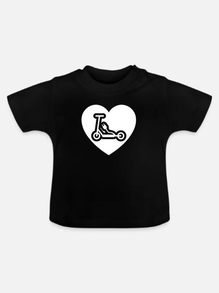 E-Scooter E-Roller Scooter - Baby Bio-T-Shirt mit Rundhals - Schwarz