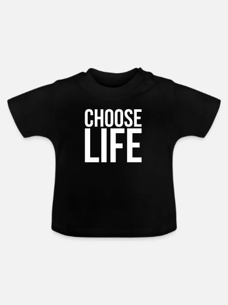 Wähle das Leben - Baby Bio-T-Shirt mit Rundhals - Schwarz