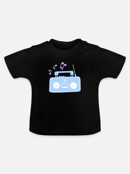 Radiomusik - Baby Bio-T-Shirt mit Rundhals - Schwarz