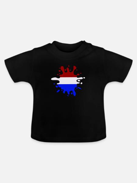farbklecks niederlande - Baby Bio-T-Shirt mit Rundhals - Schwarz