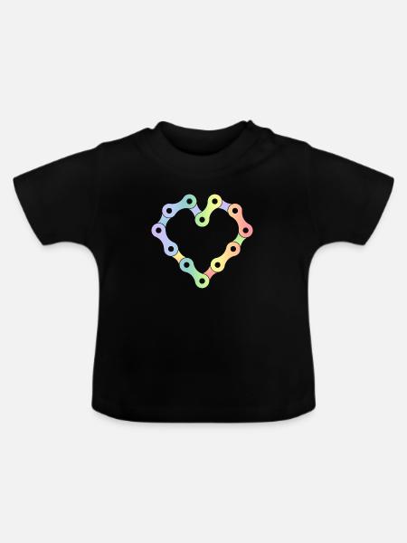 Fahrradkette - Baby Bio-T-Shirt mit Rundhals - Schwarz