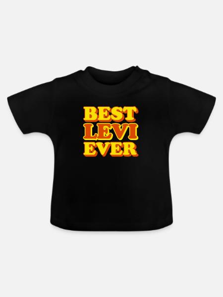 Lustiges Geschenk mit Vornamen Levi - Baby Bio-T-Shirt mit Rundhals - Schwarz