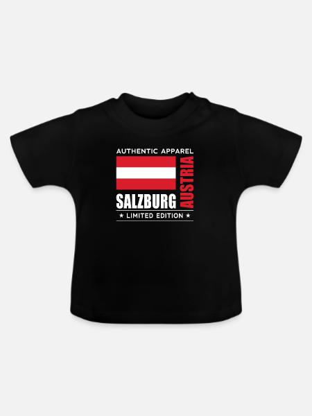 Austria - Baby Bio-T-Shirt mit Rundhals - Schwarz