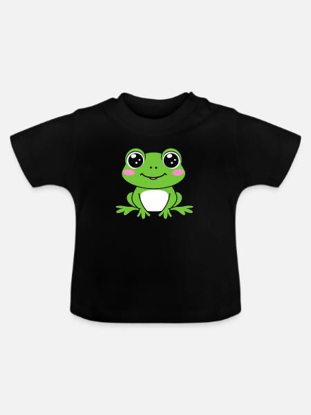Kleiner Frosch - Baby Bio-T-Shirt mit Rundhals - Schwarz