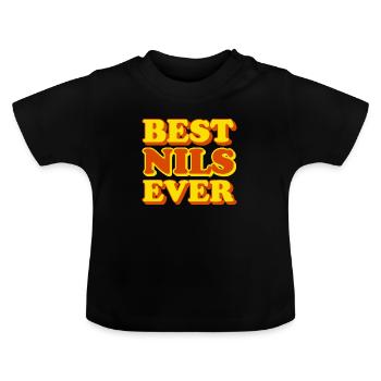 Nils Prénom Drôle Cadeau - T-shirt bio col rond Bébé - noir - Devant