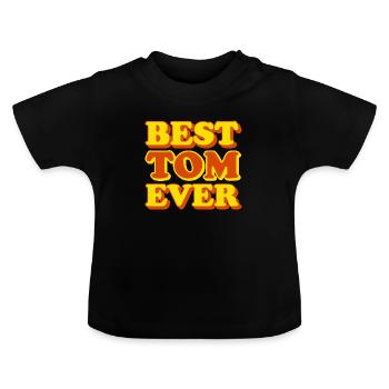 Tom prénom drôle cadeau - T-shirt bio col rond Bébé - noir - Devant