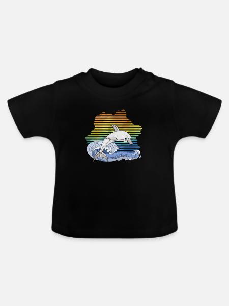 Delfin - Baby Bio-T-Shirt mit Rundhals - Schwarz
