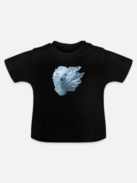 Löwe - Baby Bio-T-Shirt mit Rundhals - Schwarz