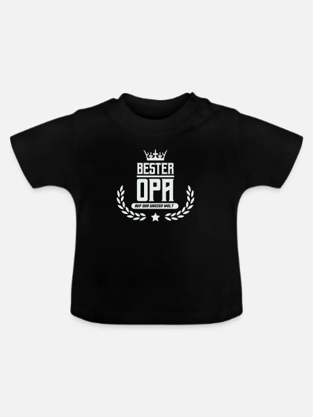 bester opa der welt - Baby Bio-T-Shirt mit Rundhals - Schwarz