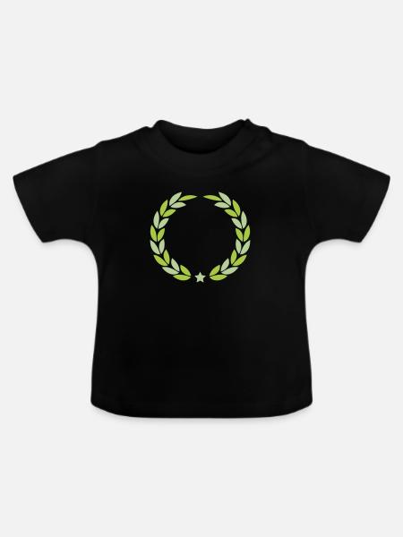 lorbeerkranz - Baby Bio-T-Shirt mit Rundhals - Schwarz